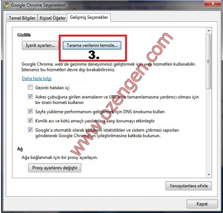 chrome geçmişi silme1