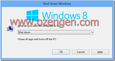 windows 8 kapatma