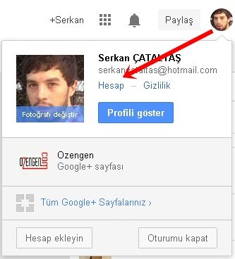 google+ hesap