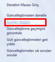 ayarlar değiştir