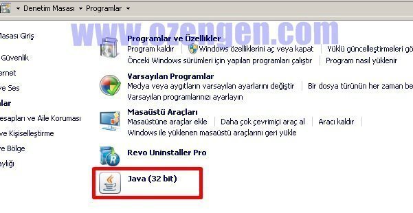 denetim masası java