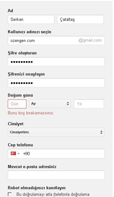 gmail form