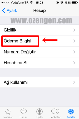 whatsapp ödeme bilgisi