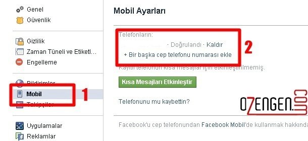 mobil ayarları