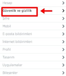 twitter gizlilik