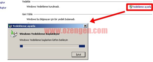 windows yedekleme