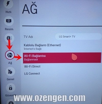 lg tv ağ ayarları