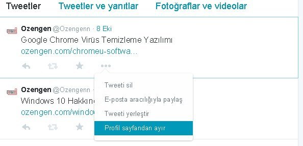 profil sayfandan ayir