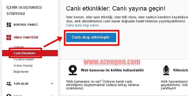 canli akisi etkinlestir