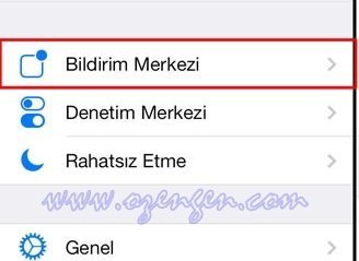 iphone bildirim merkezi