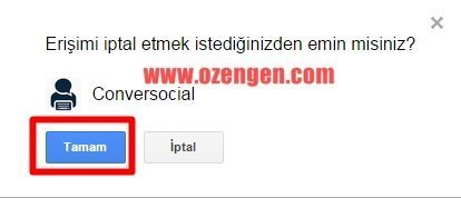 erisimi iptal et onay