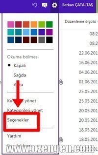 hotmail secenekler
