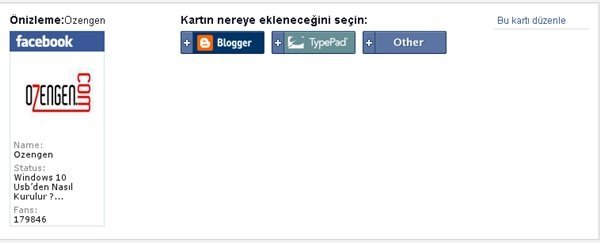 Facebook sayfa karti