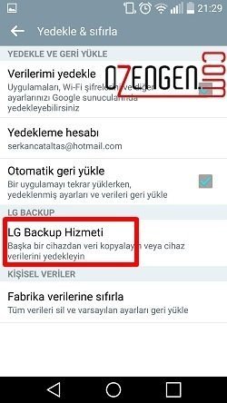Lg backup hizmeti