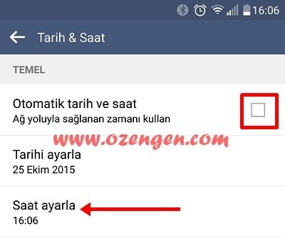 android otomatik saat