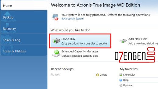 acronis disk kopyalama