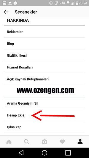 instagram secenekler