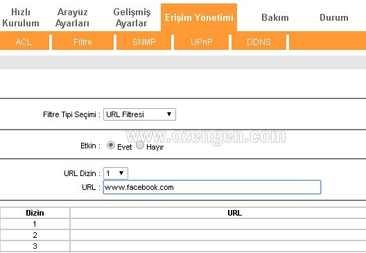 tplink site engelleme