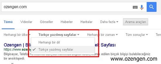 google-turkce-arama