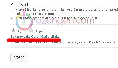 kısıtlı mod kilitleme