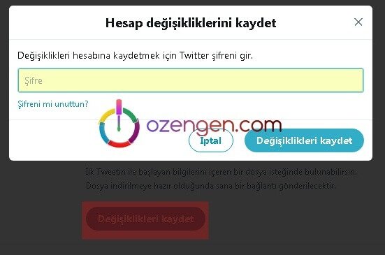 Twitter degisiklikleri kaydet