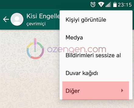 Whatsapp kisi engelleme diger