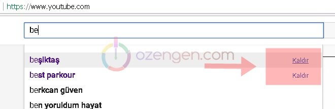 Youtube arama kaldir