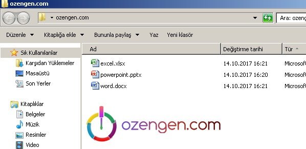 excel word powerpoint uzantı