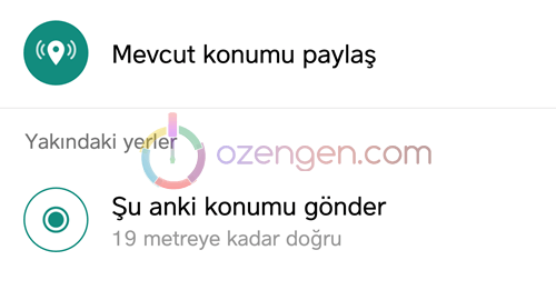 Mevcut konumu paylas