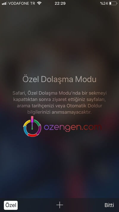 Ozel dolasma modu