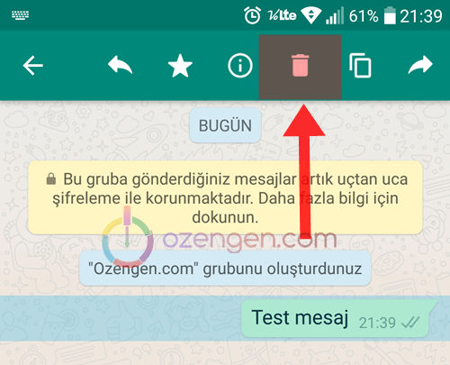 gonderilen mesaj nasil silinir