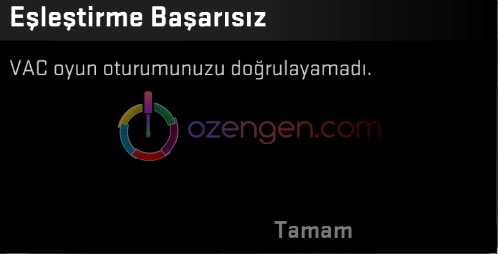 Vac oyun oturumunuzu dogrulayamadi