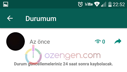Whatsapp durum silme